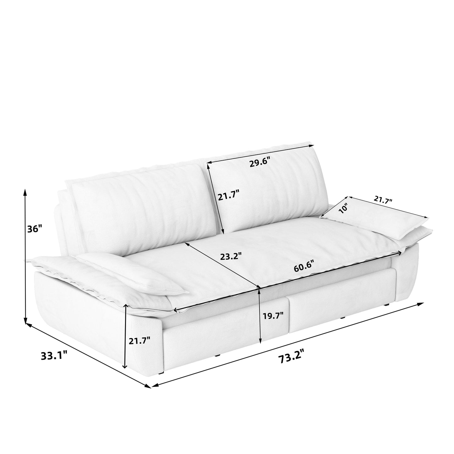 NEW Queen Pull Out Sofa Bed, 3-in-1 Convertible Sleeper Sofa