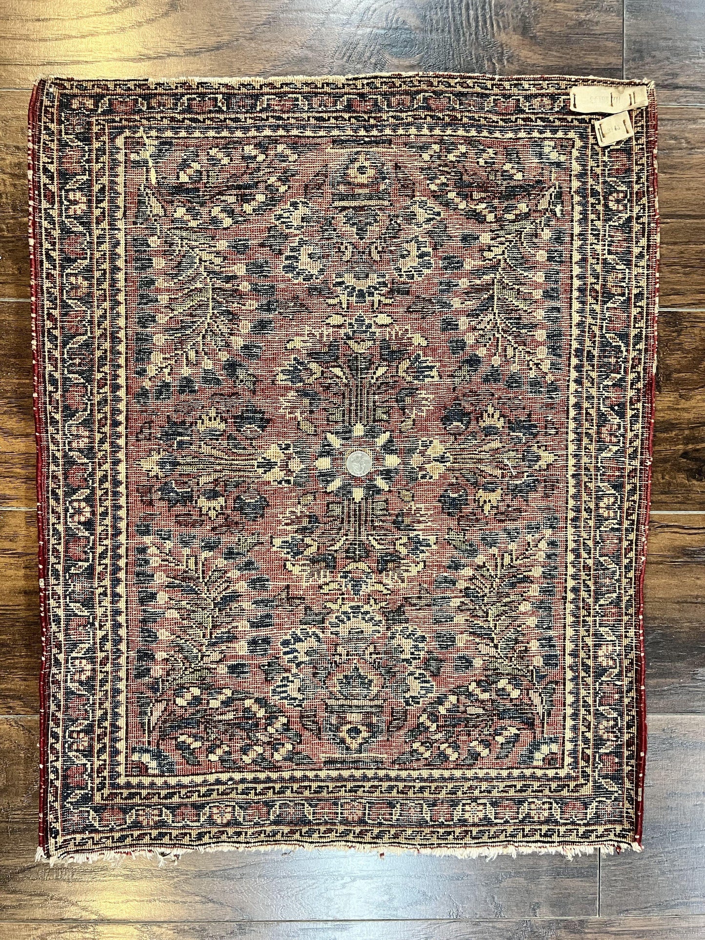 USED Antique Persian Sarouk Rug 2 x 2.5, Small Sarouk Carpet, Red Floral 1920s Red, Fine 170 KPSI, Wool Handmade Rug