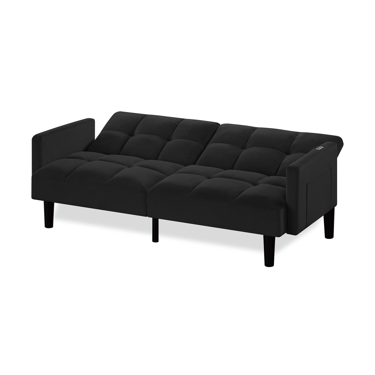 NEW Tufted Velvet Futon Couch Convertible Folding Sofa Bed