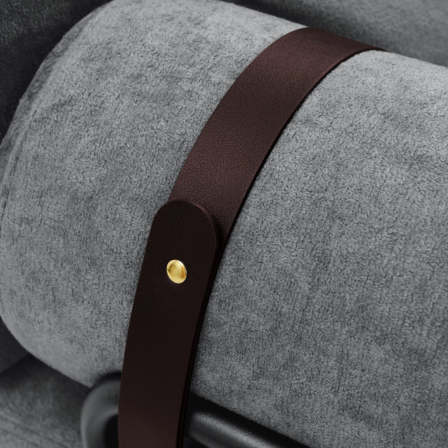 NEW Modern Grey Chenille 2 Seater Loveseat 59' Sofa Couch with USB Ports Unique Cylindrical Armrests