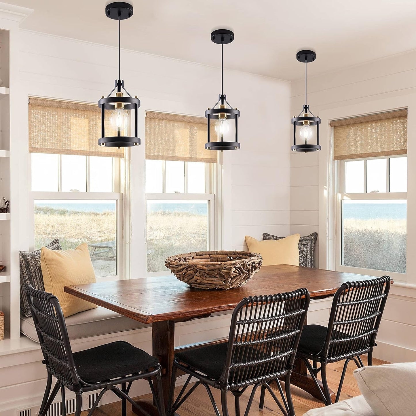 NEW Black Farmhouse Pendant Lights With Adjustable Cords