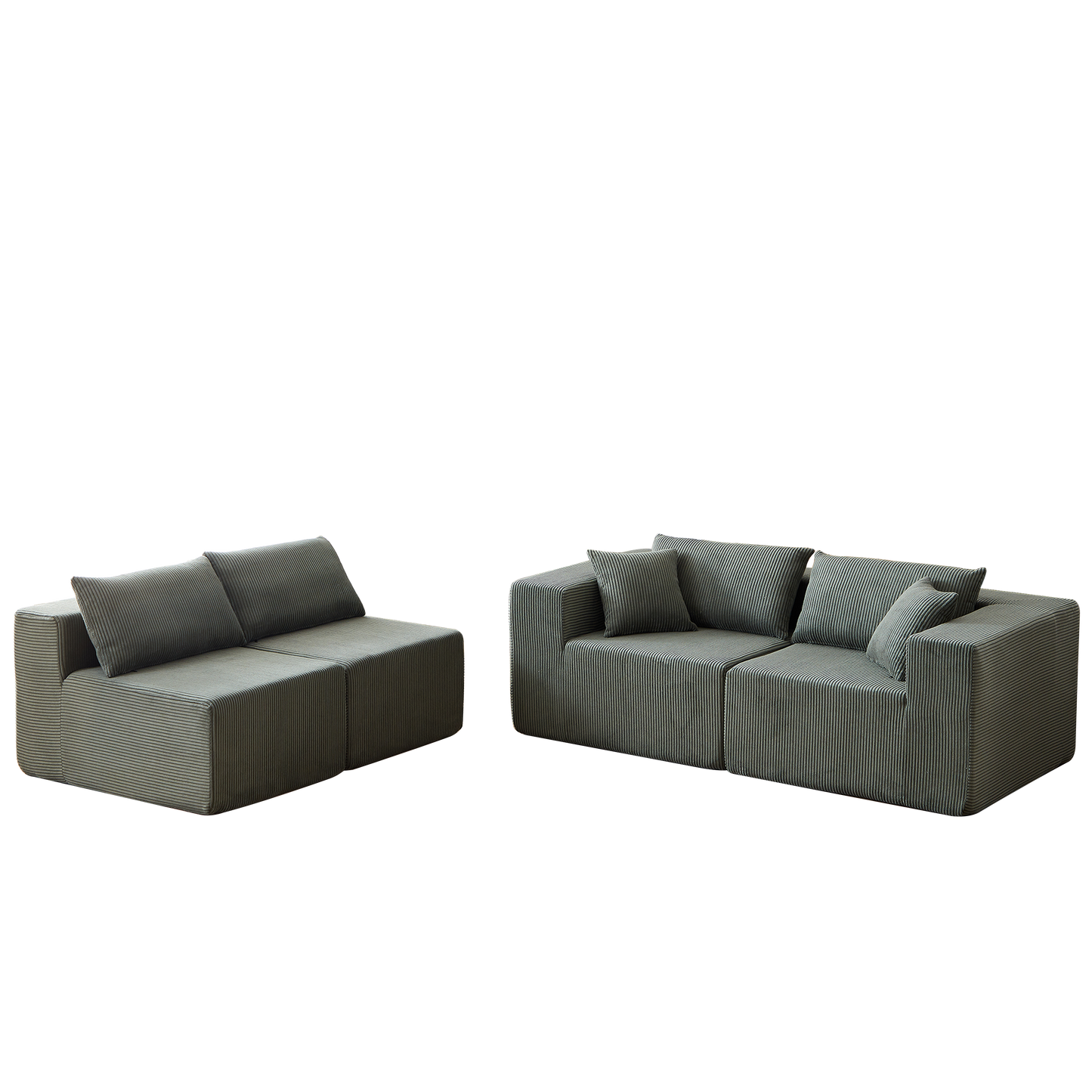 NEW 104-Inch Corduroy  Modular L Shaped Sectional Sofa,Luxury Floor Couch Set,Upholstered Indoor Furniture,Foam-Filled Compressed Sofa for Living Room,Bedroom,4 PC Free Combination