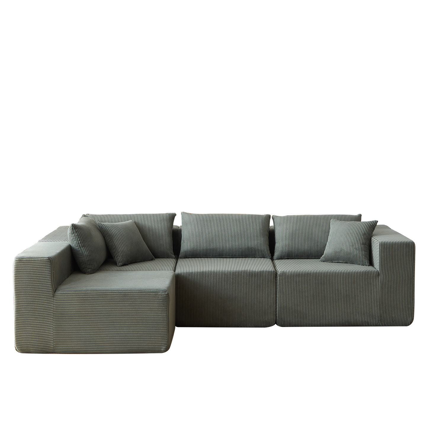 NEW 104-Inch Corduroy  Modular L Shaped Sectional Sofa,Luxury Floor Couch Set,Upholstered Indoor Furniture,Foam-Filled Compressed Sofa for Living Room,Bedroom,4 PC Free Combination