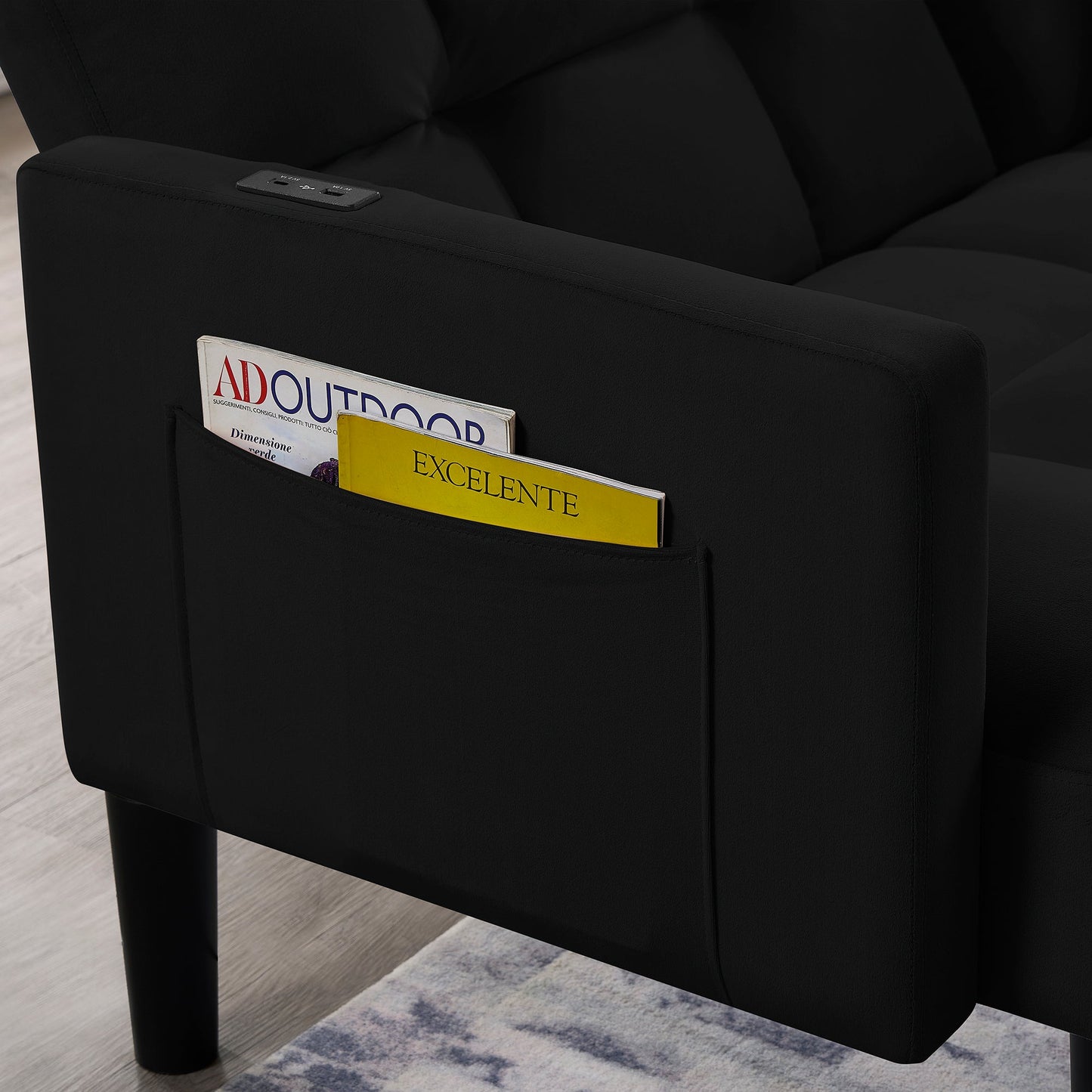 NEW Tufted Velvet Futon Couch Convertible Folding Sofa Bed