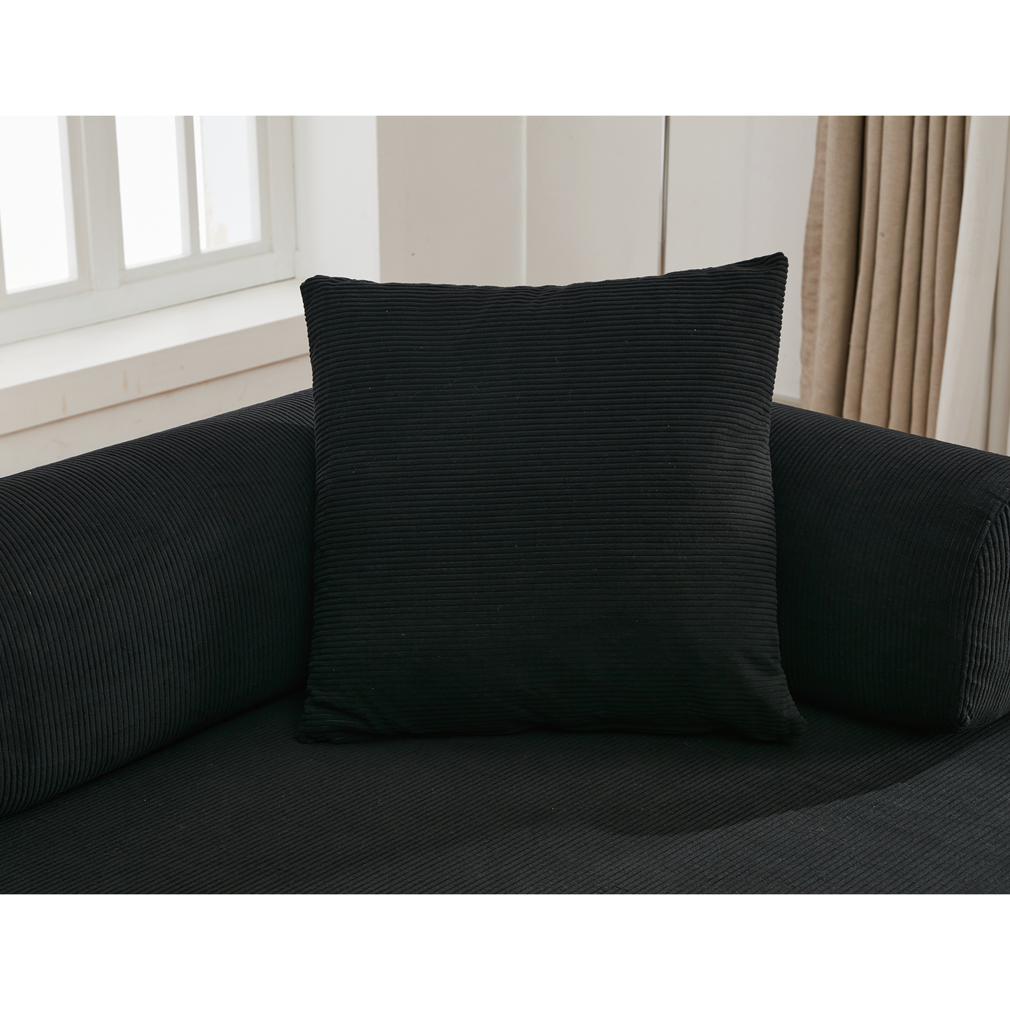 NEW  78.5' Folding Convertible Out Sleeper Sofa Bed,4-in-1 DIY Combination Convertible Sofa,3 seat, Folding  Sofa, King Size , Bedroom,Apartment,Corduroy,Black