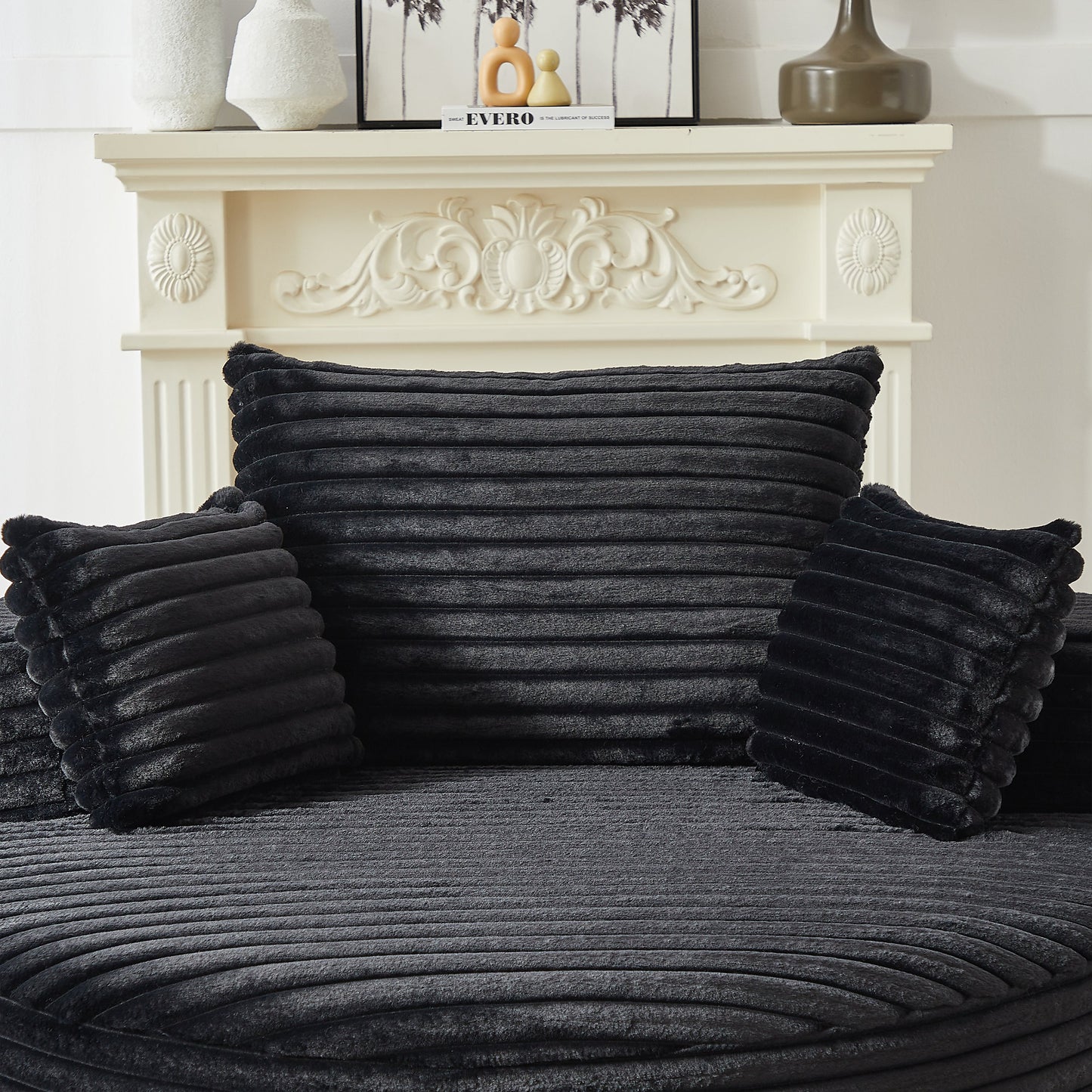 NEW 55''L Corduroy Sponge Fluffy Modern Sleeper Chair Single Sofa