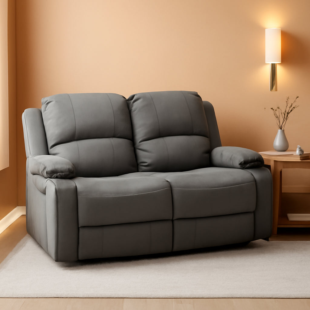 NEW 58 Inch Wall Hugger Double Recliner RV Theater Seats Slate