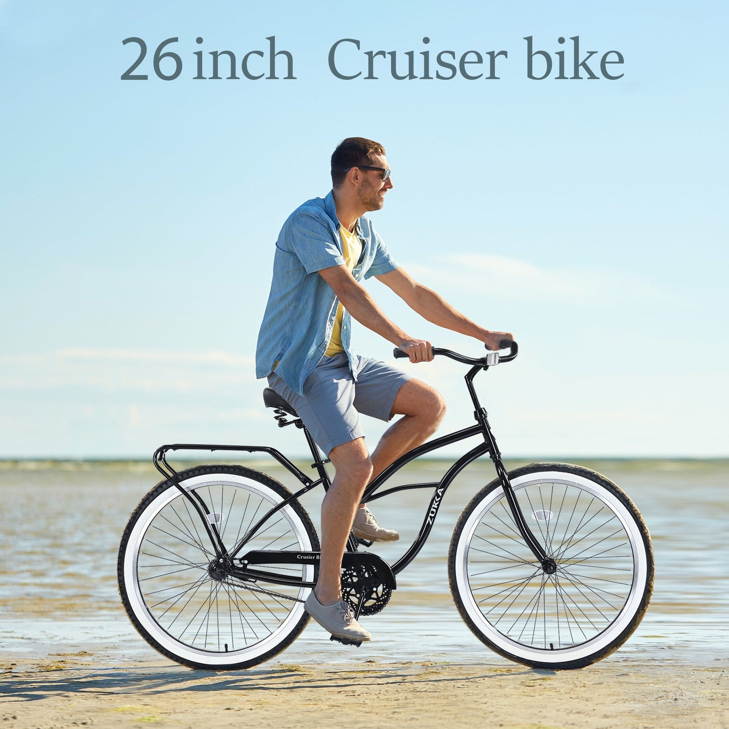 NEW Single Speed Bicycles 26'Inch,Steel Frame, Wide Wheels for Stability, Rear Coaster Brakes,Multiple Colors Men's Beach Cruiser Bike