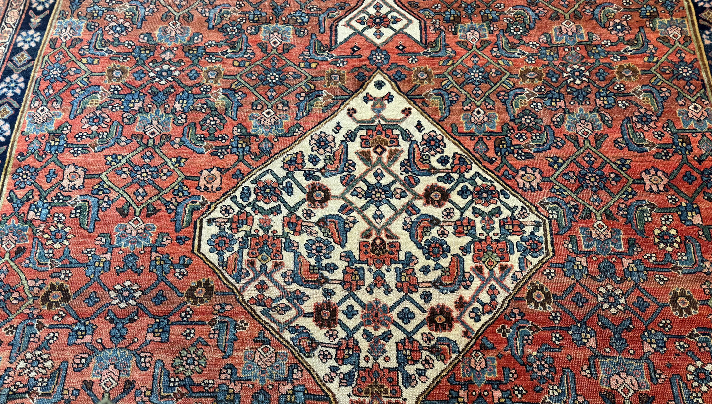 USED Antique Persian Bidjar Rug 8x12, Rare Persian Carpet