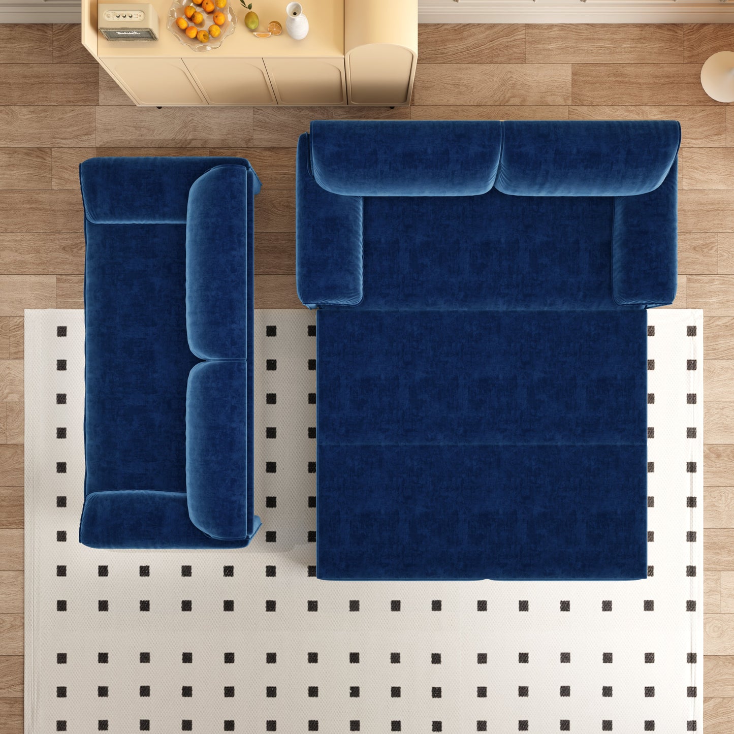 NEW 66' Velvet Loveseat Queen Pull Out 3-in-1 Convertible Sleeper Sofa Bed with Side Storage