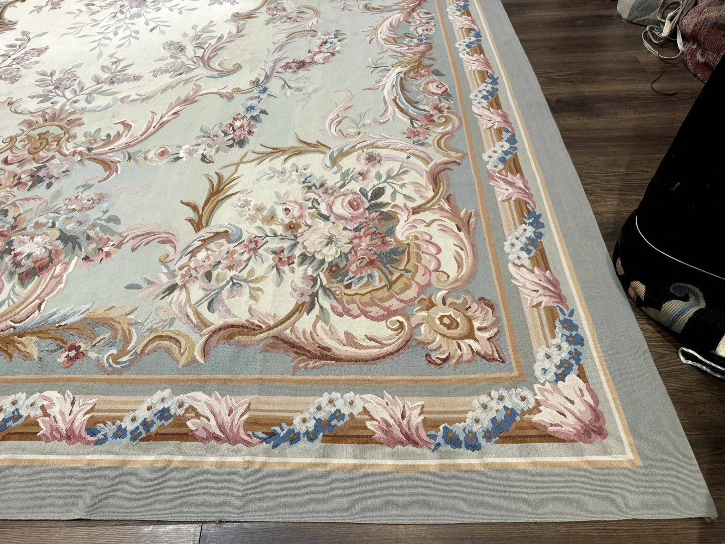 USED Palace Size Aubusson Rug 11x16, Large Aubusson Carpet