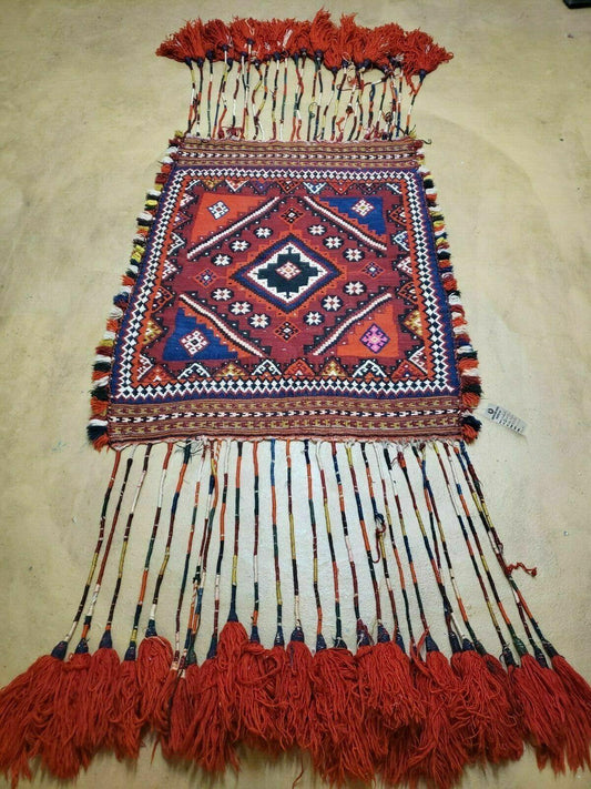 USED 3' X 4' Antique Handmade Turkish Wool Kilim Rug Decorative Seat Cover