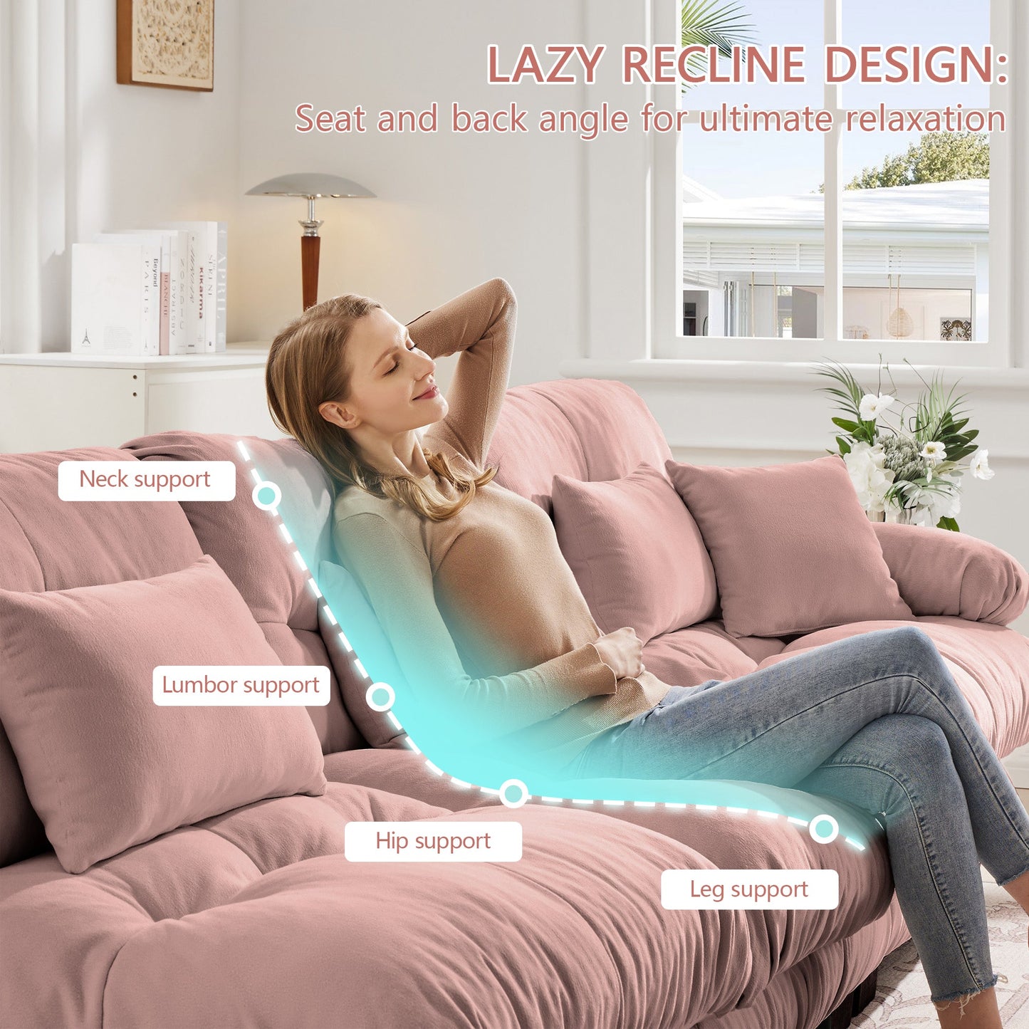NEW 3-Seater Sectional Modular Deep Seat Chenille Soft Comfy Upholstered Sofa Couch