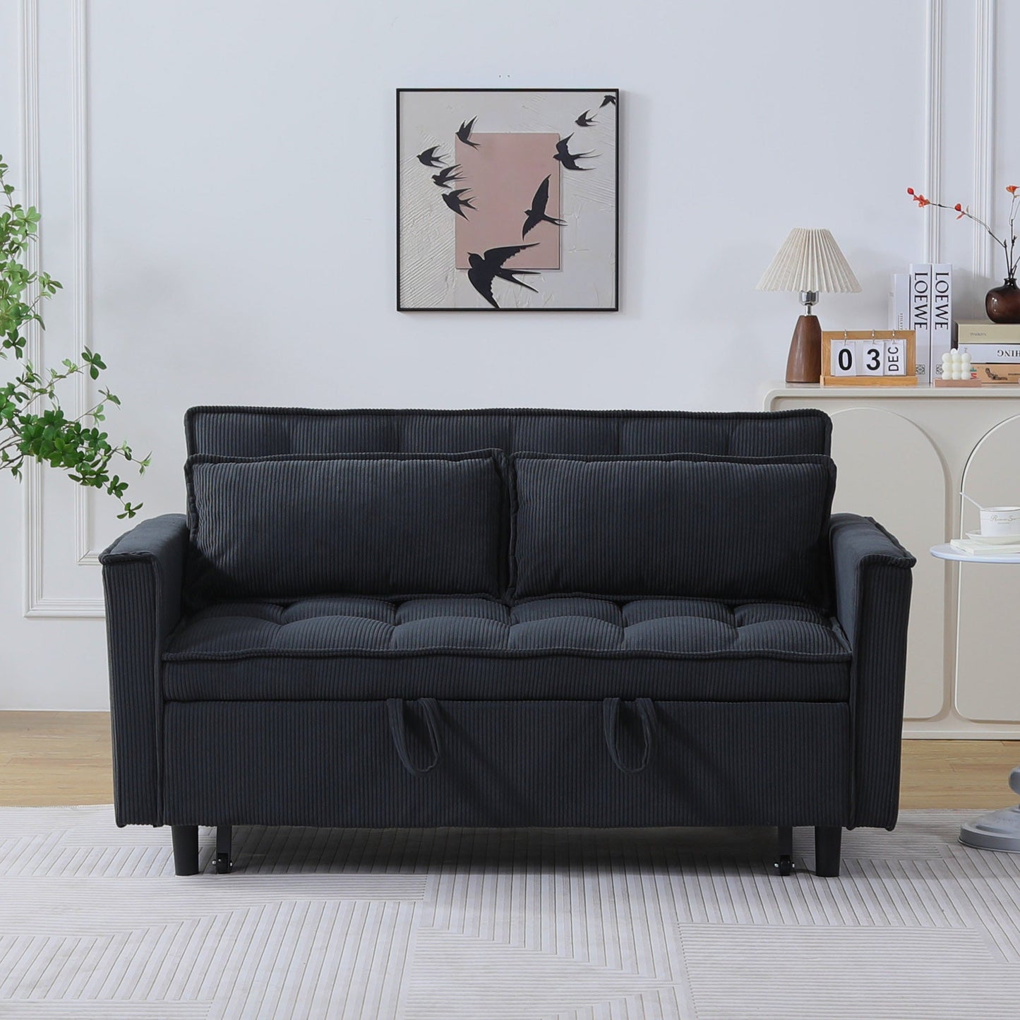 NEW 54.30' Dark Gray Double Buffer Broaching Machine Wood Panel Support Double Bed