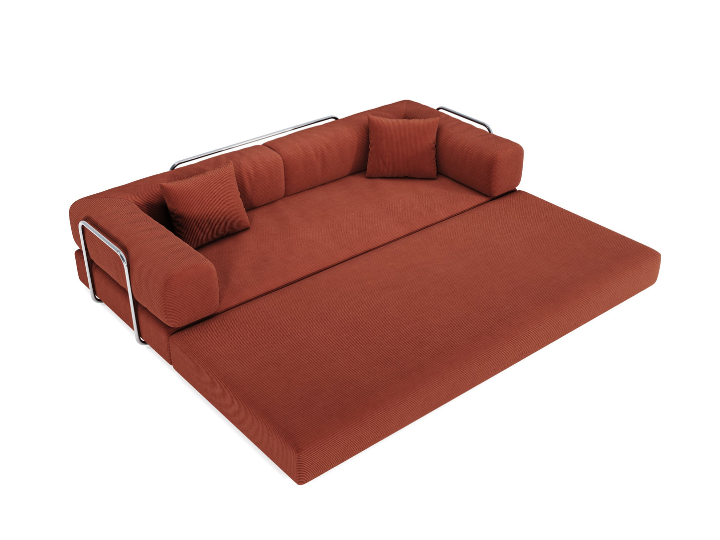NEW 78.8inch Modular Sectional Convertible Pudding Block Compression Sofa Couch Bed