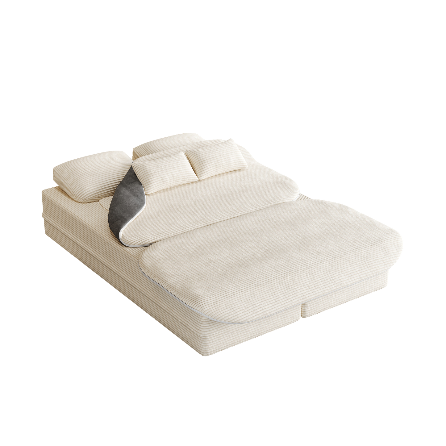 NEW 75''2-in-1 Foldable Sofa,Convertible Sleeper Foam Sofa Bed with Multi Functional Blanket, Corduroy Floor folding sofa bed,  Floor Sofa Lounge Sofa for Living Room Bedroom Lounge Studio