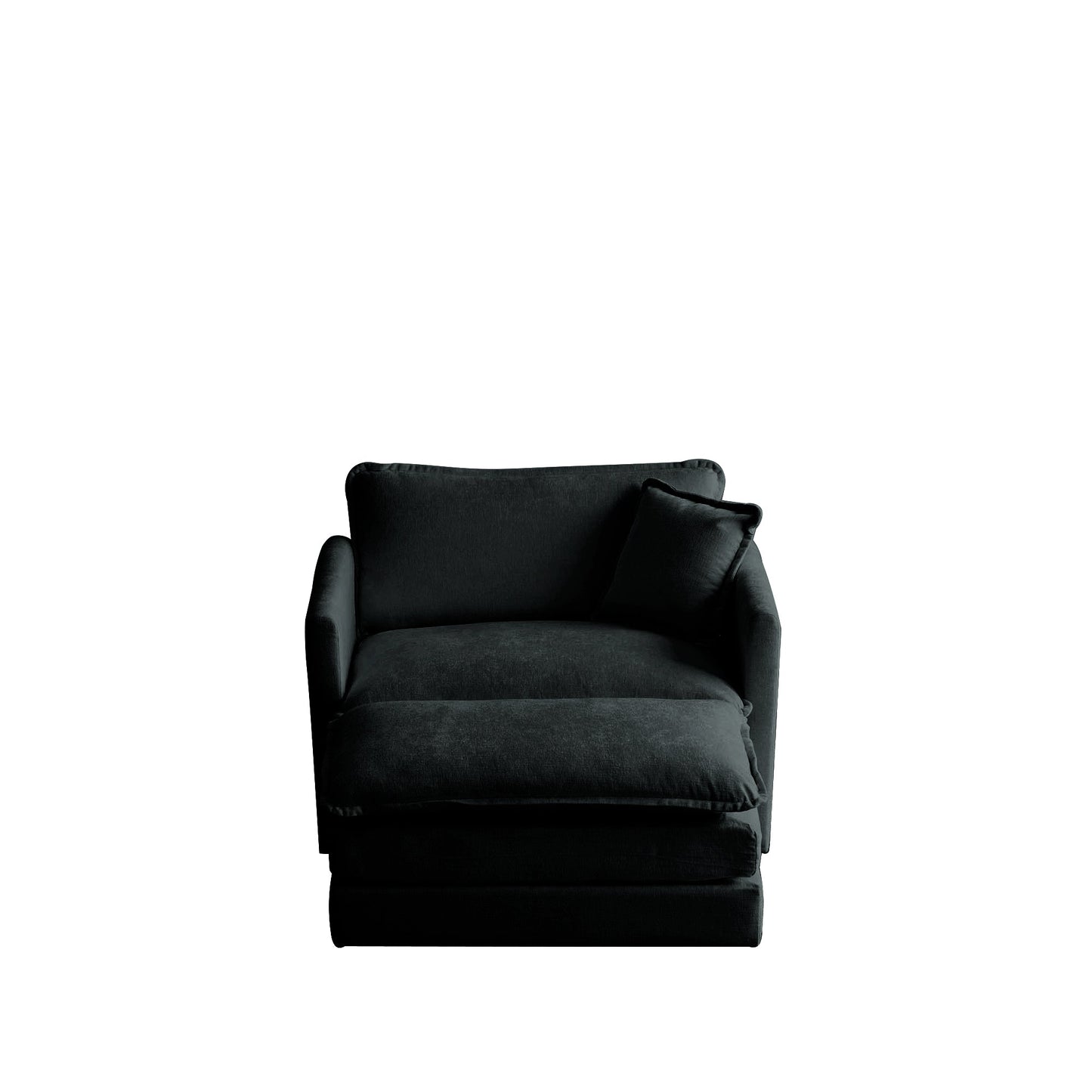 NEW Black Chenille Modern Accent Club Upholstered Armchair Reading Chair