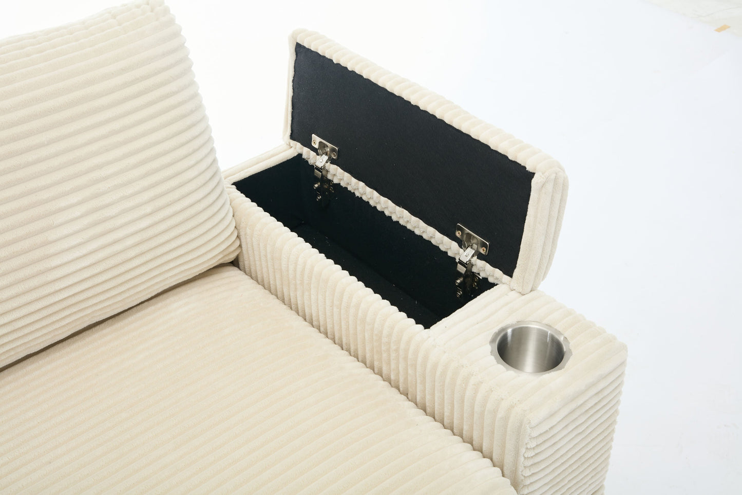 NEW Combination Modular Convertible Sectional Upholstered Deep Seat Sofa Bed Set with Armrest Storage Stainless Steel Cup Holders and USB Ports