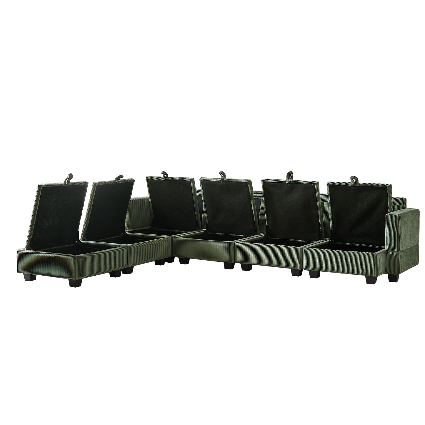 NEW 113.5'' Modular Sectional Corduroy U Shaped Sofa Couch with Storage Ottoman 6 Seat Convertible Sections and Chaise