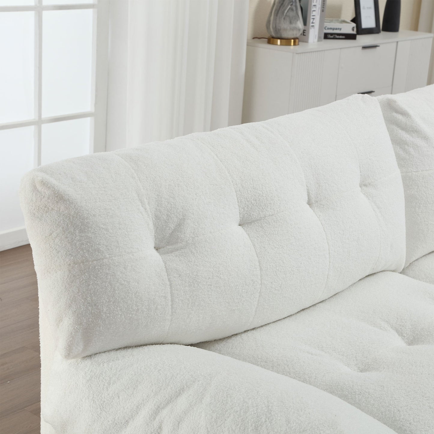NEW Cloud Style Teddy Velvet Fabric Comfy Padded Sofa Couch