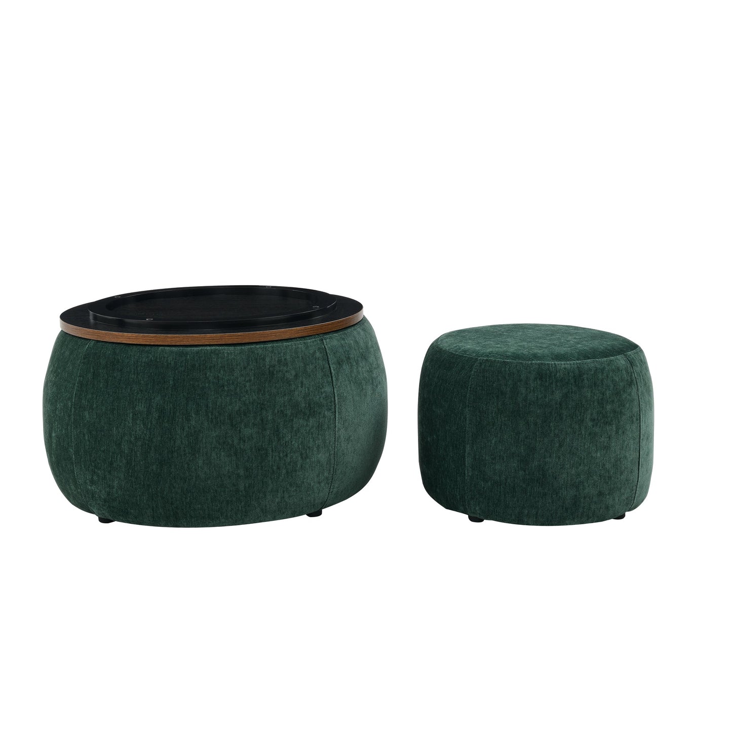 NEW Modern Classic Round Storage Ottoman Coffee Table with Removable Top