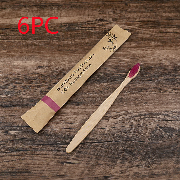 New 10Pcs Colorful Toothbrush Natural Bamboo
