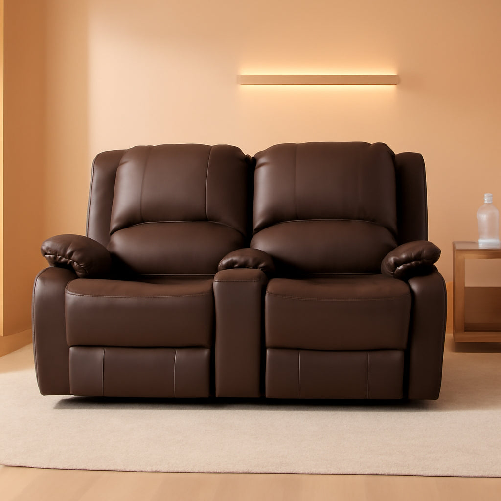 NEW 67 Inch Powered RV Wall Hugger Recliner Sofa Mahogany