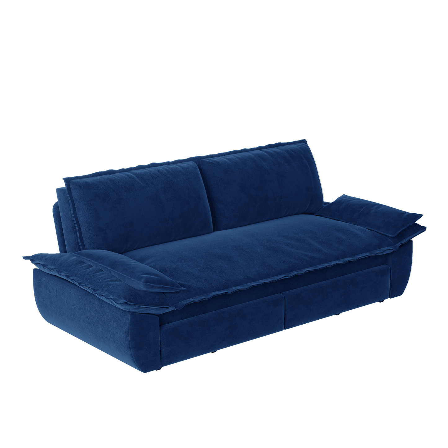 NEW 73.2' Blue Multi-Functional Velvet Loveseat 3-in-1 Convertible Sleeper Queen Pull Out Sofa Bed