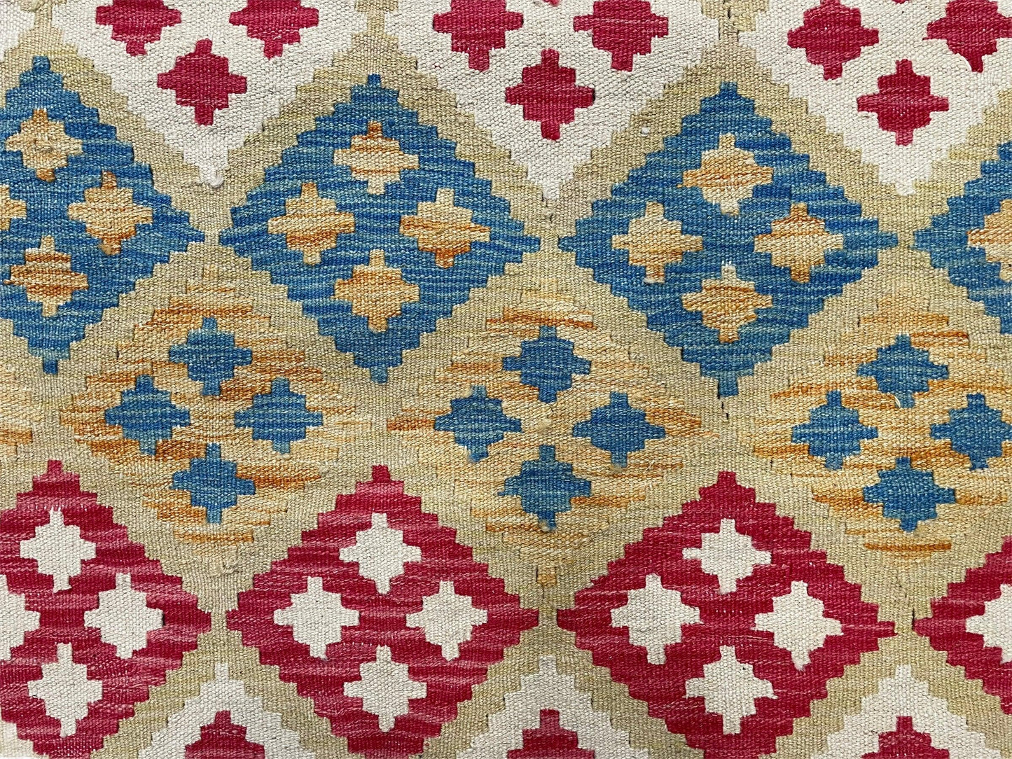 USED 3x5 Kilim Rug Multicolor Tribal Kilim Rug 3 x 5 Tan Light Blue Red Beige New Turkish Anatolian Wool Kilim Flatweave Rug