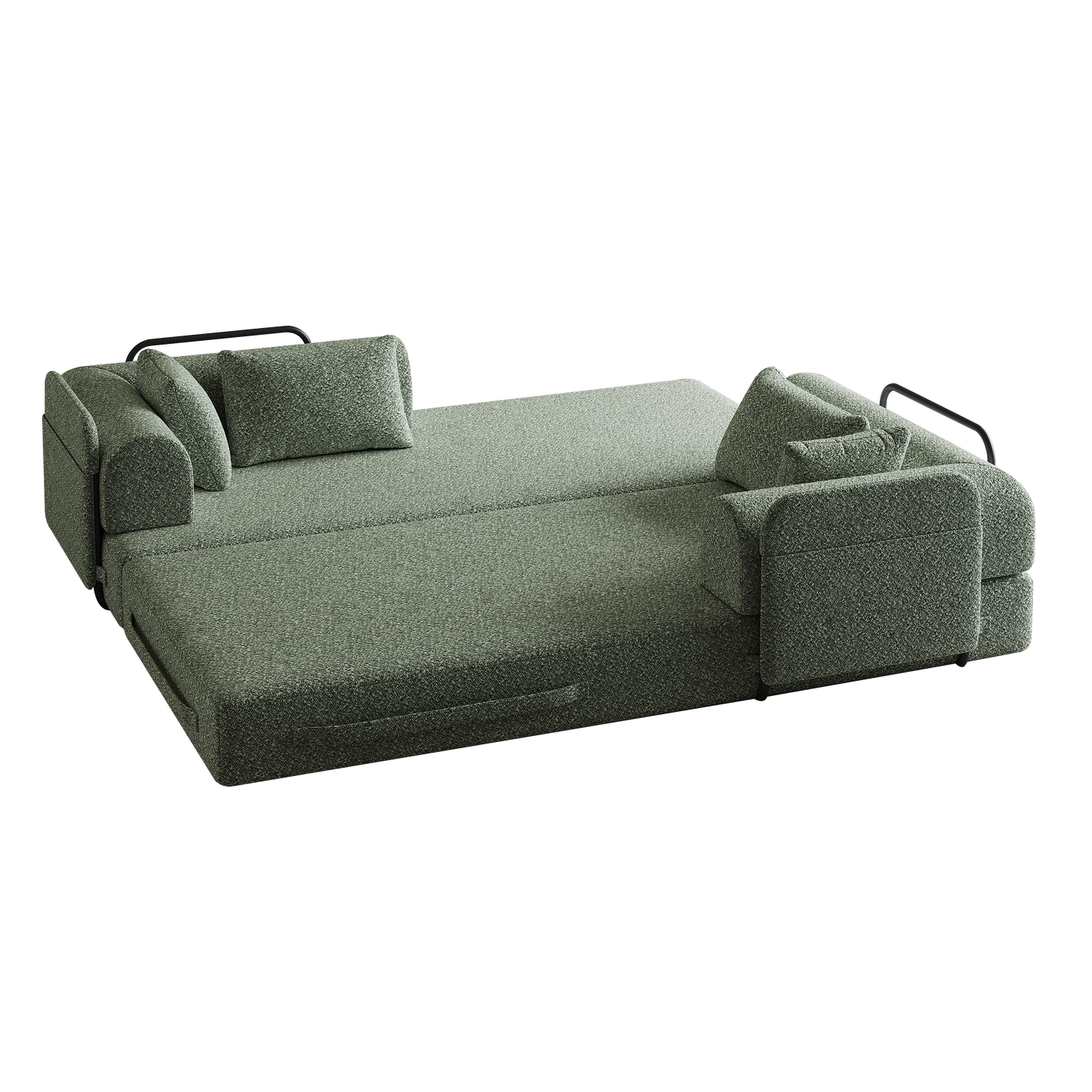 NEW 78.7-Inch Convertible Sleeper Couch Sofa Bed with Cylindrical Pillow Folding Mattress with Side Pocket