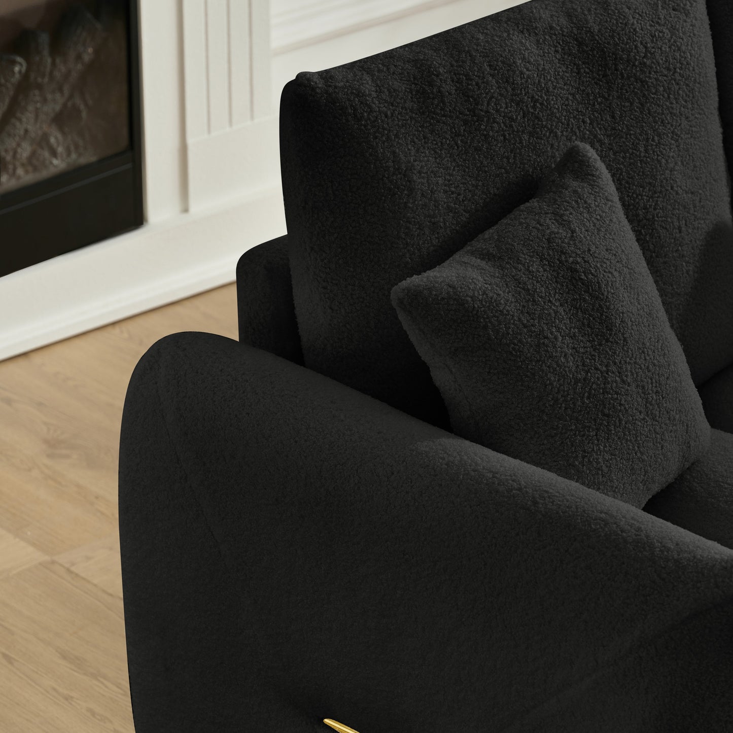 NEW 80.7 inch Premium Teddy Fabric Solid Wood Frame 3 Seat Oversized Upholstered Chair Sofa with 3 Back Pillows and 3 Back Cushions