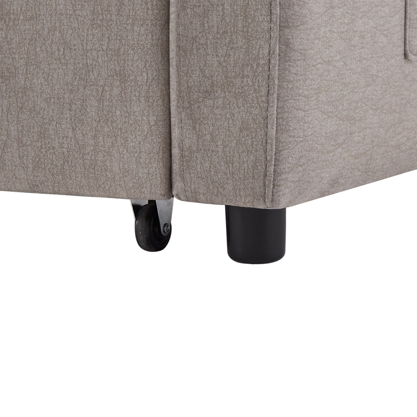 NEW Convertible Sofa Bed Loveseat with USB Ports, Side Pockets, Cup Holders & Swivel Phone Holder, Light Grey Bella Fabric