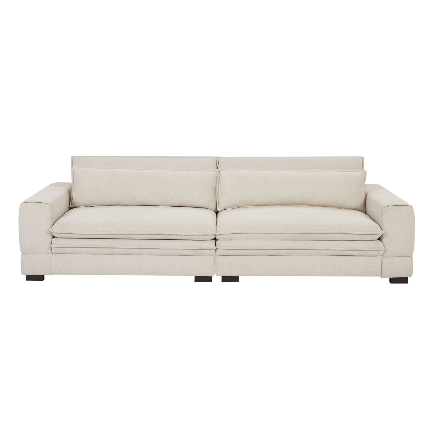 NEW Mid-Century Beige Sofa Couch Modern Upholstered Sofa