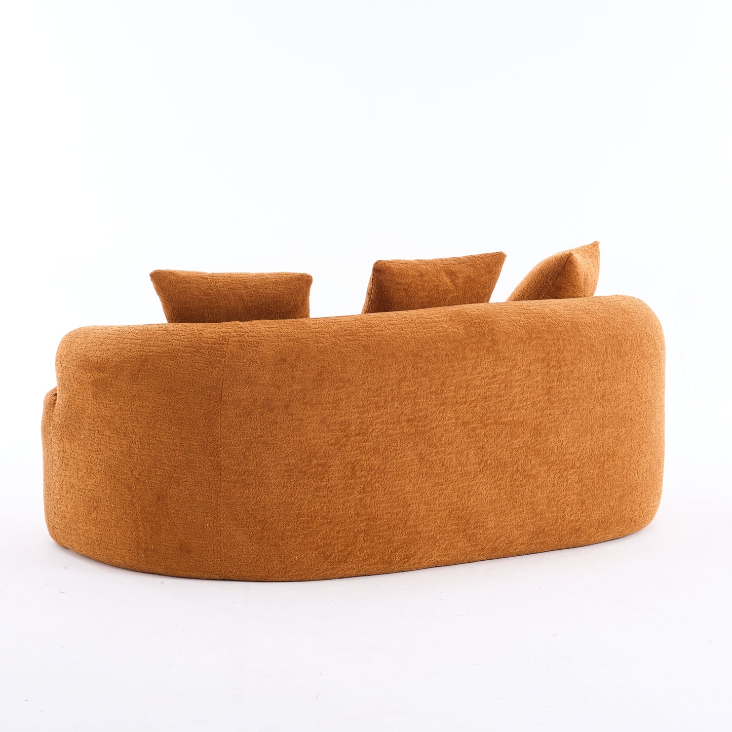 NEW Orange Curved Loveseat Full Compression Sponge Sofa 30D Chenille Couch