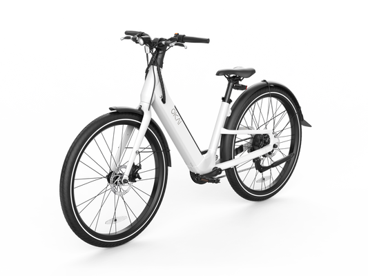 NEW Electric Bike w/ 40 Miles Max Operating Range and 25 mph Max Speed - White