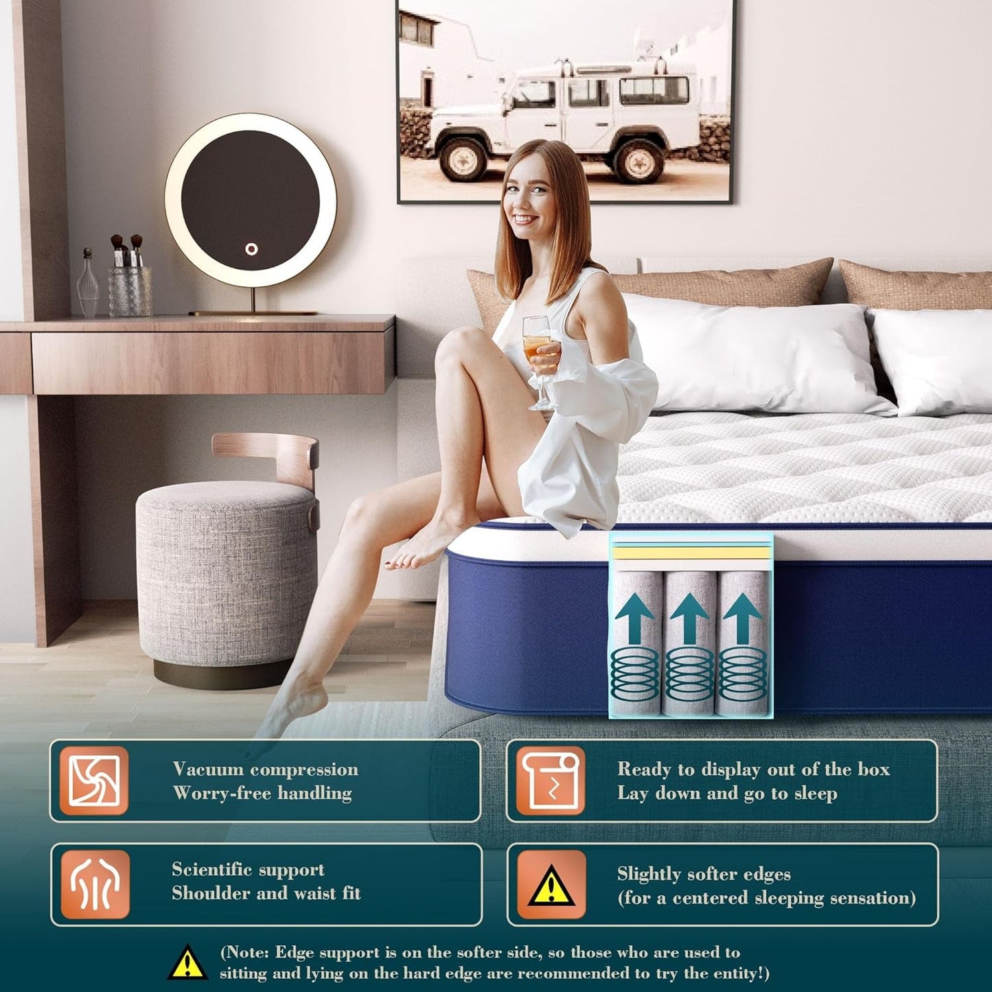 NEW Queen Hybrid Mattress Featuring Pocket Springs GelMemoryFoam