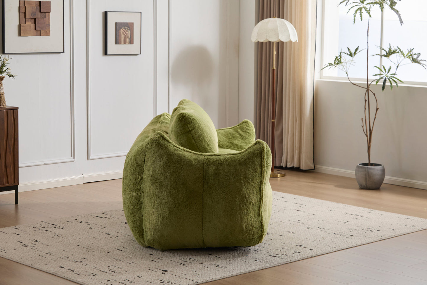 NEW Adult Green Giant Bean Bag Sofa Couch for Adults, Ultra Soft Fluffy Loveseat Bean Bag Sofa Oversized Lounge Cozy Reading Chair with Pillows