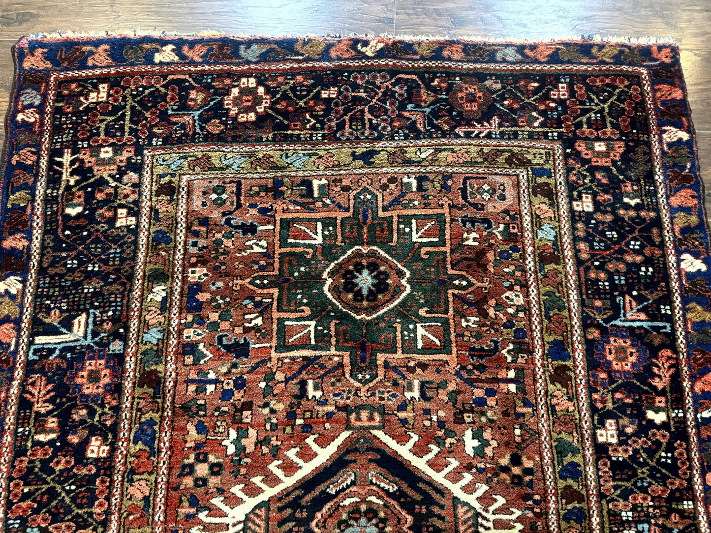 USED Antique Persian Karajeh Heriz Rug 5x6