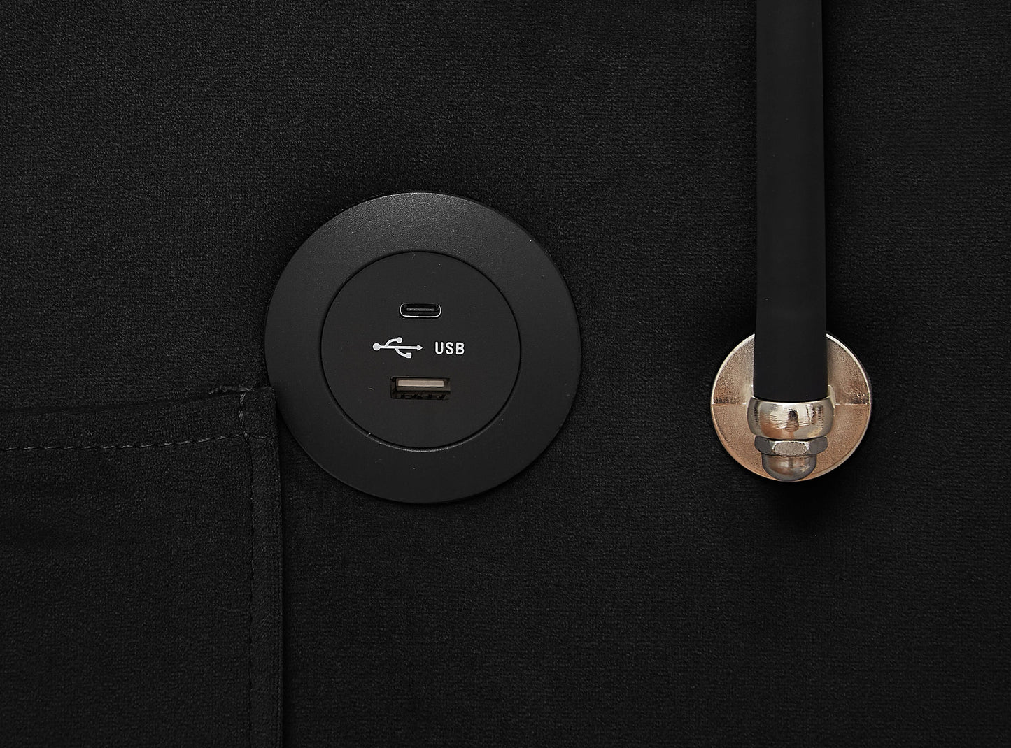 NEW 1 versatile foldable sofa bed in 3 lengths, modern sofa sofa sofa velvet pull-out bed, adjustable back and with USB port and ashtray and swivel phone stand (black)