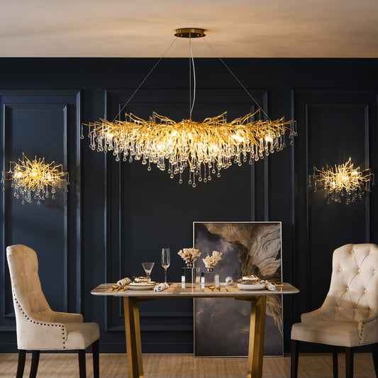 NEW Postmodern Light Fixture Luxury Chandelier Water Drop Crystal Lamp Atmosphere