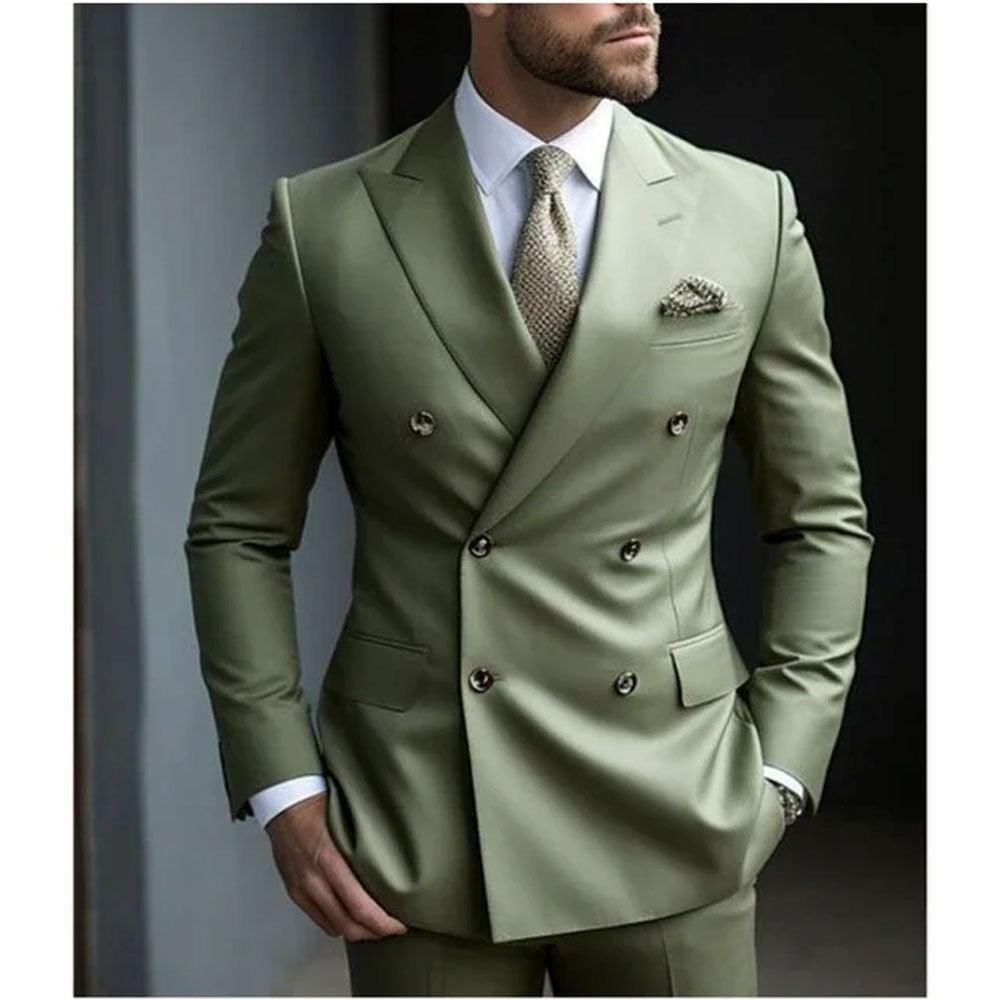 New Men's Two-piece Suit Korean Style Slim Fit Business Best Man Casual Suit