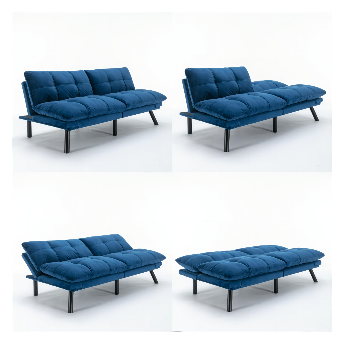 NEW Navy Blue Convertible Folding Modern Sofa Bed