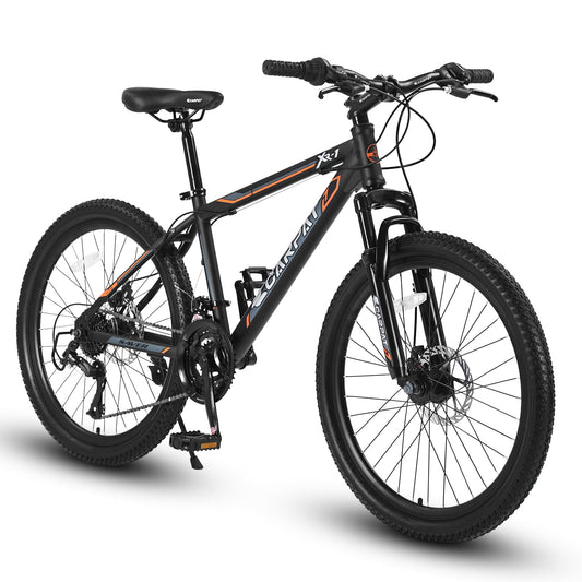 NEW S24102   24 Inch Mountain Bike Boys Girls, Steel  Frame, Shimano 21 Speed Mountain Bicycle with Daul Disc Brakes and Front Suspension MTB
