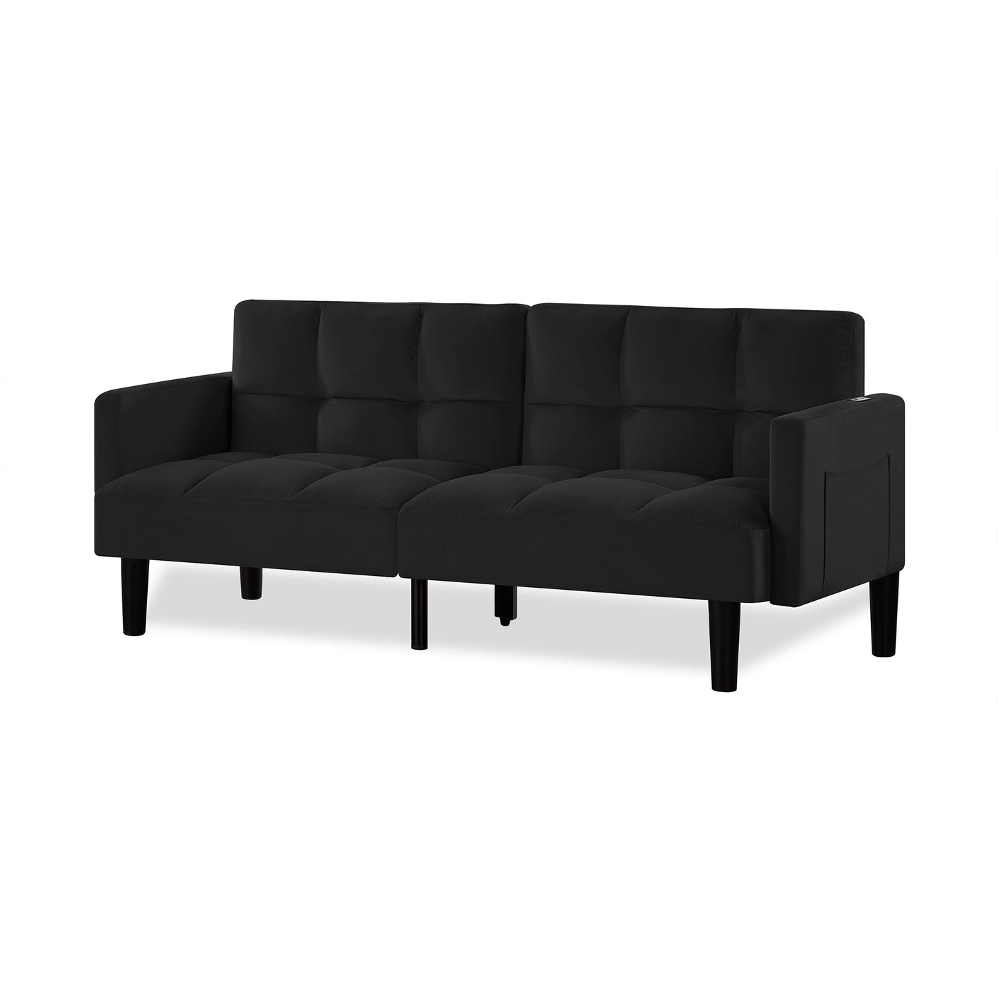 NEW Tufted Velvet Futon Couch Convertible Folding Sofa Bed