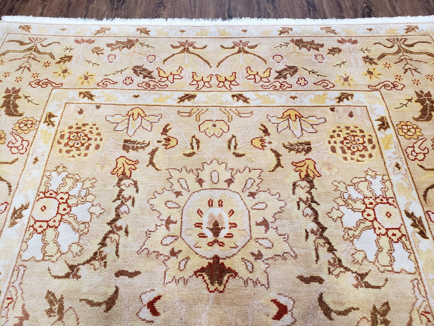 USED Vintage Turkish Oushak Area Rug 6x9, Wool Hand-Knotted