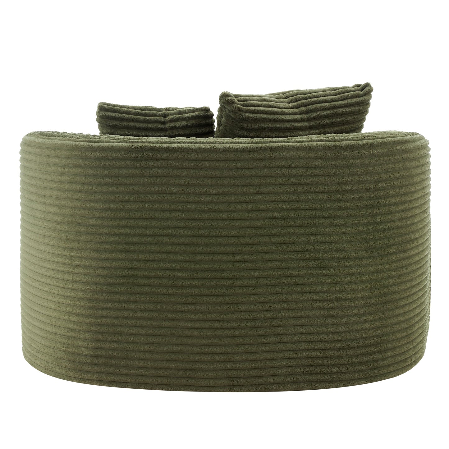 NEW Modern Green Corduroy Chaise Lounge Sofa Bed Boneless Couch with Two Supportive Pillows