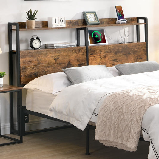 NEW Queen Size Headboard with Storage and Charging Station