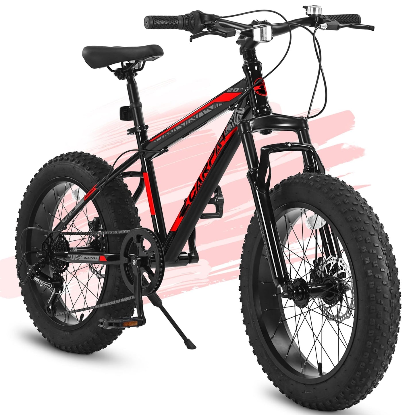 NEW S20109 20 Inch Mountain Bike for Kids and Teenagers, High Carbon Steel Frame, Disc Brakes, Durable Wide Tires, Front Suspension, 7-Speed, Ideal for Snow and Off-Road Riding