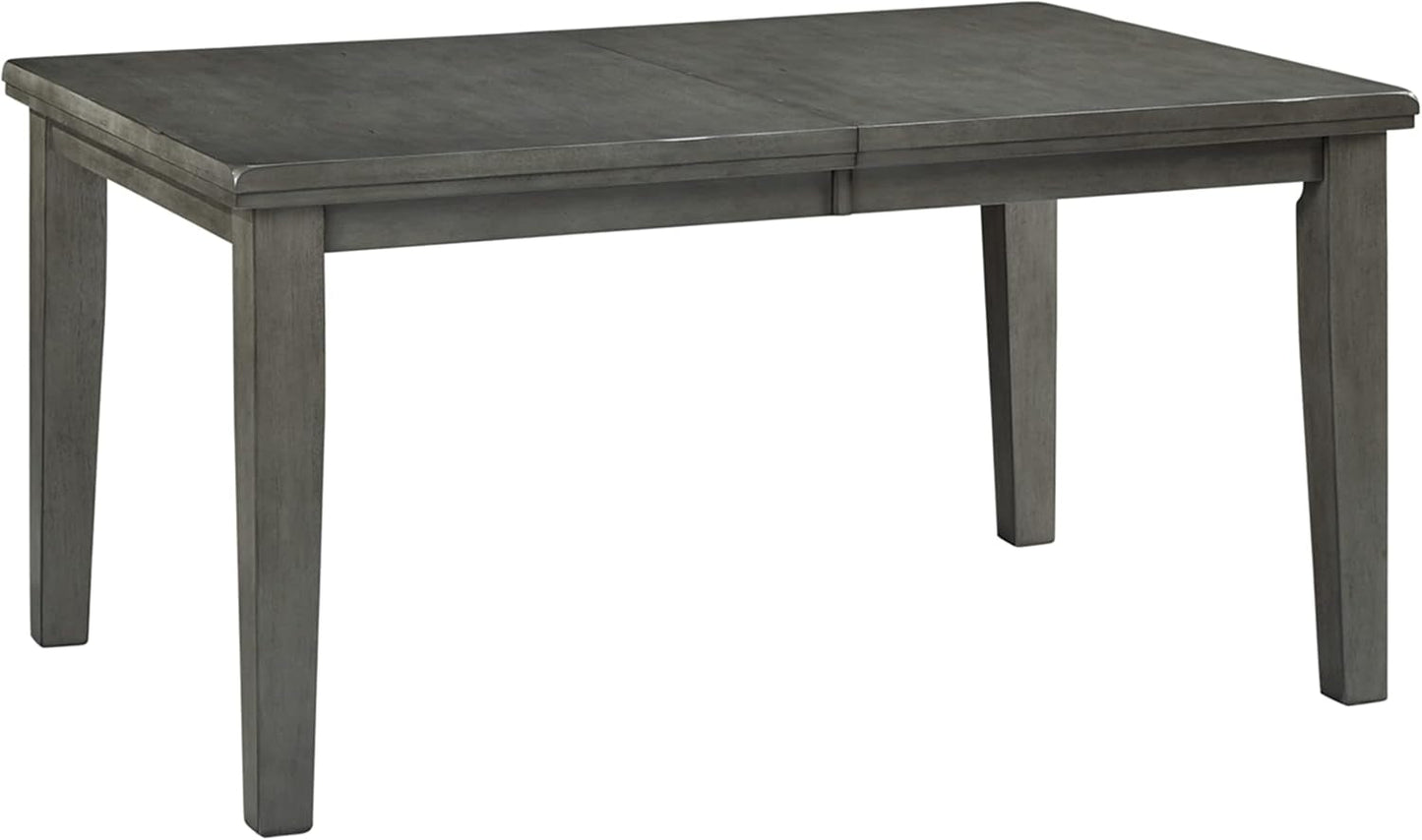 NEW Hallanden Modern Farmhouse Butterfly Extension Dining Table Dark Gray