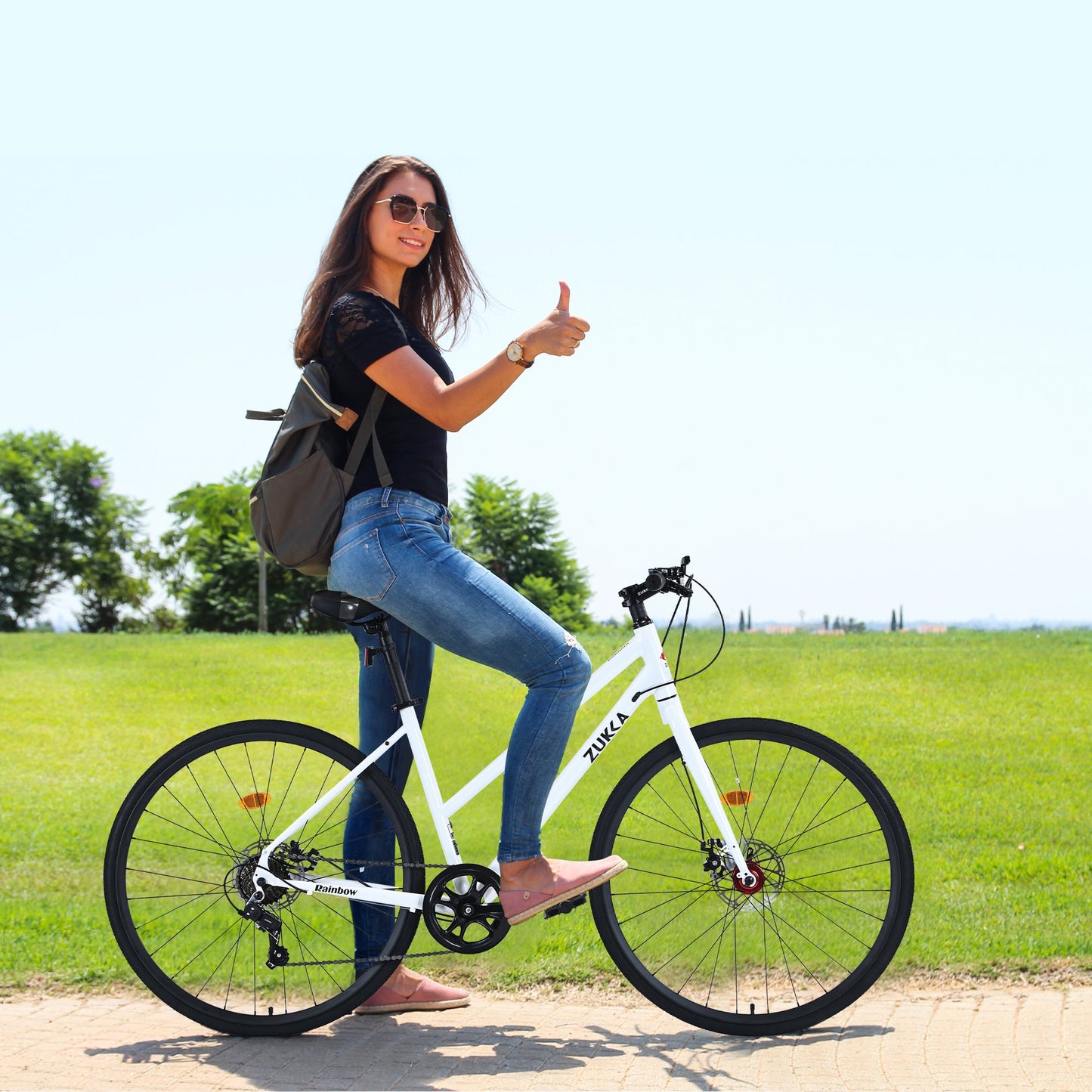 NEW 7 Speed Hybrid bike Disc Brake 700C Road Bike For men women's City Bicycle